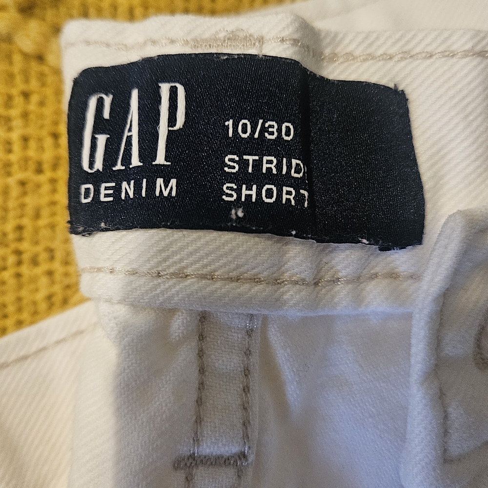 GAP White Denim Stride Shorts